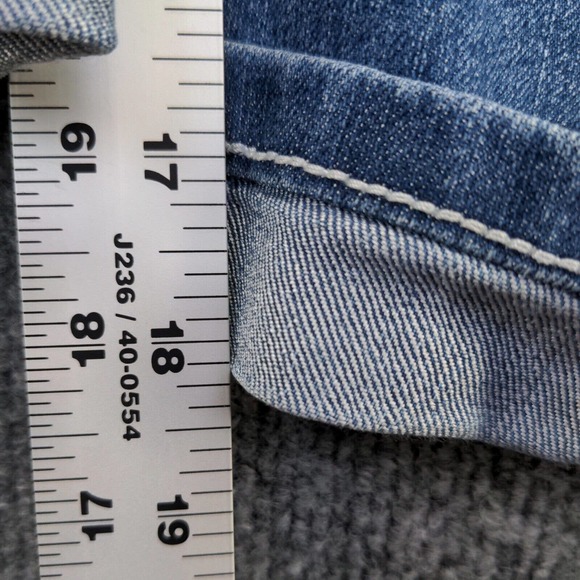 Earl Jean Women's Straight Leg Capri Jeans v 12 Stone Cuffed Hem Embellished - Picture 10 of 10